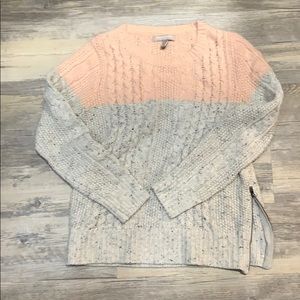 Color Block Sweater with zippered detail